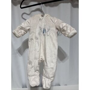 World Of Beatrix Potter Cream Cotton Footed One Piece Hooded Winter Suit 0-3 M